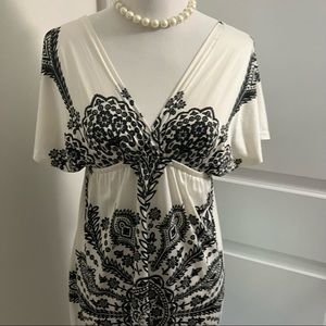 SHORELINE babydoll black/white dress